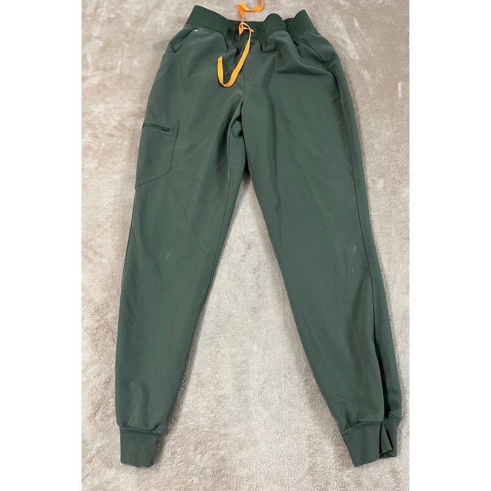 FIGS Scrub High Rise Zamora Jogger Pants Women's M Tall Green Polyester GOOD